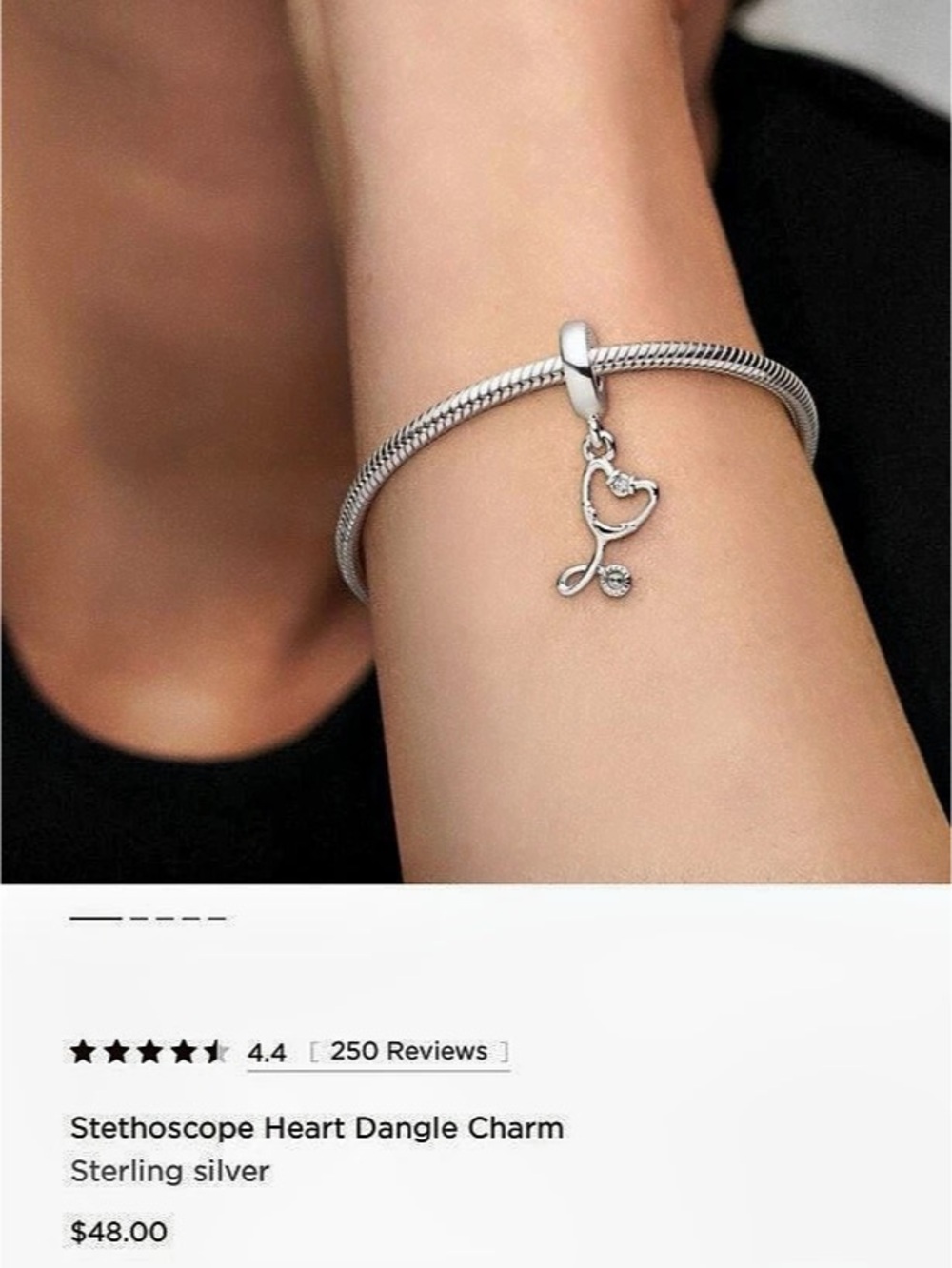 Pandora Stethoscope Sterling Silver Charm